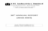 30th ANNUAL REPORTutlindustries.com/annual/Annual-Report-UTL-2019.pdfother applicable provisions, if any, of the Companies Act 2013, (including any statutory modifications or re-enactment(s)