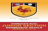 HARROGATE RUFC JUNIOR SECTION - Amazon S3 · A very warm welcome to the 2015/16 season at Harrogate RUFC and we hope you all enjoy the rugby. Yours sincerely MaRk GaRRett Harrogate