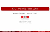 KFC - The Krazy Feistel Cipher · KFC is provably secure against d-limited adversaries for values of d ranging from 2 up to 70. ... M. Finiasz (EPFL) KFC - The Krazy Feistel Cipher