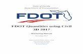 FDOT Quantities using Civil 3D 2017 - flugsite.com · Chapter 13 _____ FDOT Quantities in Civil 3D - Exploring the FDOT20xxC3D Desktop Folder 1-2 ©2017 FDOT FDOT Quantities Exercise