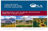 SCHEDULE OF TABOR REVENUE FISCAL YEAR 2019leg.colorado.gov/sites/default/files/documents/audits/1914p_schedule_of_tabor_revenue.pdfa base amount by the TABOR growth rate. The base