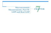 Macroeconomic Measurements, Part II: CHAPTER GDP and Real GDP · GDP or gross domestic product is the market value of ... The expenditure approach measures GDP as the sum of consumption