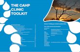 THE CAHP CLINIC TOOLKIT · CLINIC TOOLKIT THE CAHP CLINIC TOOLKIT 38 Annexe 1: Setting up a student-assisted clinic 39 Tool 1. Clinic supervisor job description 39 Tool 2. CAHP Project