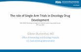 The role of Single Arm Trials in Oncology Drug Development · The role of Single Arm Trials in Oncology Drug Development EMA-ESMO Workshop on single-arm trials for cancer drug market