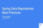 Best Practices Spring Data Repositories · Spring Source Toolsuite (STS) 2. Spring Boot Starter to create Maven Project 3. Add JPA + H2 Dependency 4. Profit! Step 0 - Summary Spring
