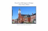 Fiscal Year 2020 Approved Budget City of Saco, Maine Approved Budget Book.pdf · Letter of Transmittal 8 PHASE 5: BUDGET APPROVAL. May 13, 2019. On the second Monday in May, the City