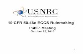10 CFR 50.46c ECCS Rulemaking10 CFR 50.46c ECCS Rulemaking · changes to the 10 CFR 50 46c rule since it waschanges to the 10 CFR 50.46c rule since it was ... based upon a construction