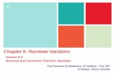 Chapter 6: Random Variables - Miss Sadowski's Math Pagelsadowsk.weebly.com/uploads/5/1/8/2/5182235/statistics_6.3_powerpoint.pdfChapter 6: Random Variables Section 6.3 Binomial and