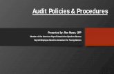 Audit Policies & Procedures - VASBO · 2018-10-11 · Audit sampling • Sampling is more efficient than testing 100% of a population • Tests that controls are effective and supporting