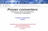 Power converters - CERNcas.web.cern.ch/sites/cas.web.cern.ch/files/lectures/divonne-2009/bordry.pdf · (cycloconverter) f1 = f2 AC controller (transformer) Converter classification.