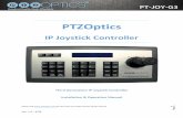 IP Joystick Controller · Example: “192.168.100.1” Press the “Enter” button • The joystick controller will now ask you to confirm that you want to apply these settings o