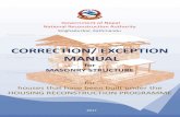 CORRECTION/ EXCEPTION MANUAL - Home | Nepal …Iron sections with prefab panels-----87. 14 BACKGROUND Under the Government of Nepal (GoN) housing reconstruction programme, a ... as