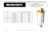 USA HAND CHAIN HOISTS - Columbus McKinnon1-3. All BUDGIT USA hand chain hoists are equipped with a Load Regulator which is designed to help guard against excessive overloads. The 1/4,1/2