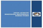 2020 ackcsc BREEDER REFERrAL DIRECTORY ACKCSC BREEDER REFERRAL CALIFORNIA Jullie Barto Jo Mittelman
