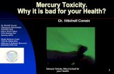 Mercury Toxicity. Why it is bad for your Health? · 2011-07-20 · Mercury Toxicity, Why it is bad for your Health! 2 Mercury in any Form is BAD for your Health! The purpose tonight