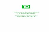 The Toronto-Dominion Bank U.S. Resolution Plan Section I: Public Section December … · 2019-01-17 · The Toronto-Dominion Bank U.S. Resolution Plan Section I: Public Section December