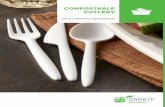 COMPOSTABLE CUTLERY · ordinary disposable cutlery with added benefit of BPI certified industrial composability helping divert waste from the landfill and aid in the regeneration