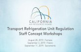 Transport Refrigeration Unit Regulation · Transport Refrigeration Unit Regulation Staff Concept Workshops August 28, 2019: Fontana ... 12. Need for New TRU Regulation ... 2.Residential