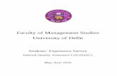 Faculty of Management Studies University of Delhinaac.du.ac.in/ssr/pdf/Students' Feedback 2016... · Faculty of Management Studies University of Delhi Students’ Experience Survey