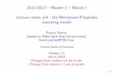 Toulouse School of Economics · Lecture notes #9 : the Mortensen-Pissarides matching model Franck Portier (based on Gilles Saint-Paul lecture notes) franck.portier@TSE-fr.eu Toulouse
