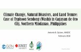 Climate Change, Natural Disasters, and Land Tenure: Case ... · The typhoon also damaged a total of 51,144 houses across several regions ... Despite various environmental laws and