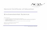 GCE Environmental Science Specificationresources.hwb.wales.gov.uk/VTC/env-sci/aqa_specs.pdf · 2014-05-23 · General Certificate of Education Environmental Science Special Features