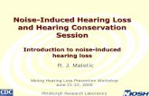 Noise-Induced Hearing Loss and Hearing Conservation ... · Noise-Induced Hearing Loss and Hearing Conservation Session Introduction to noise-induced hearing loss R. J. Matetic. ...