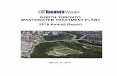 NORTH TORONTO WASTEWATER TREATMENT PLANT 2016 … · 2017-11-08 · NORTH TORONTO WASTEWATER TREATMENT PLANT 2016 ANNUAL REPORT EXECUTIVE SUMMARY The North Toronto Treatment Plant