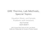 GRE Thermo, Lab Methods, Special Topics - UC Davis Physicsphysics.ucdavis.edu/cpapc/GRE Thermo, Lab Methods, Special Topics... · GRE Thermo, Lab Methods, Special Topics Equation