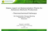 Status report on Demonstration Plants for Advances ... · Status report on Demonstration Plants for Advances Biofuels Production - Thermochemical Pathways ... Bioliq plant at KIT.