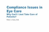 Compliance Issues in Eye Care Issues in... · 2018-10-25 · How is Optometry Doing? COMPLIANCE AREA PERCENT COMPLIANCE HIPAA OCR estimates are less than 50% HAZARD PCS estimates