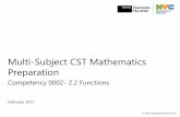 Multi-Subject CST Mathematics Preparation...Multi-Subject CST Mathematics Preparation Competency 0002- 2.2 Functions February 2017 / 2 Agenda Introduction to Competency Content Review