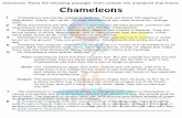  · Directions: Read the following passage. Then answer the questions that follow. Chameleons Chameleons are lizards related to iguanas. There are about 160 species of chameleon.
