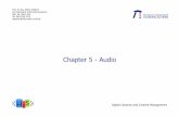 Chapter 5 Audio · 2014-06-11 · n Digitization: Pulse Code Modulation - PCM n sampling, i.e. amplitude measurements, quantization at fixed time intervals n Sampling theorem (Nyquist-Shannon
