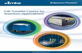 CW Tunable Lasers for Quantum Applications · 2019-02-13 · is specific to any tunable CW single mode laser. To further counteract drift for a Matisse without reference cavity, a