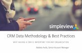 CRM Data Methodology & Best Practices...CRM Data Methodology & Best Practices Adaleta Avdic, Senior Account Manager D A T A M A N A G E M E N T S T R A T E G Y Data Management T OUR