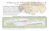 Harvest Moon Weekend - in · Harvest Moon Weekend Paynetown SRA on Monroe Lake Friday, September 12 Apple Tasting & Campfire Recipes Meet the “Three Sisters” from 6p to 8p Old-Fashioned