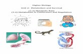 Higher Biology Unit 2: Metabolism and Survival (2.3 ... · Higher Biology Unit 2 Pupil Course Notes Duncanrig Secondary ... (2.3) Metabolic rate (2.4) Metabolism in Conformers and