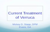 Current Treatment of Verruca · Etiology Infection of the epithelium with HPV Affects 7-10 percent of population Plantar verruca caused by HPV 1,2,4,60 or 63 Andrews’ Diseases of