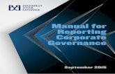 Manual for Reporting Corporate Governance for reporting... · 1 The Manual, developed for the Bucharest Stock Exchange by Nestor Advisors, Nestor Nestor Diculescu Kingston Petersen