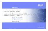 SHARE Session 10245 Automation Scenarios for a z/VM Cluster … · IBM Software © 2012 IBM Corporation SHARE Session 10245 Automation Scenarios for a z/VM Cluster and Linux on System