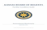 KANSAS BOARD OF REGENTSKansas Board Of Regents – Facility Condition Audit - 2012 9 Ceilings (4 possible pts.) Excellent (3.80 pts.): Ceilings appear in like new condition due to