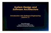 System Design and Software Architecture...Subsystem Decomposition Layers vs Partitions Coherence & Coupling 4. Hardware/ Software Mapping Identiﬁcation of Nodes Special Purpose Systems