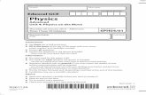 Edexcel GCE Physics - a-levelpastpapers.co.uk · Edexcel GCE Physics Advanced Unit 4: Physics on the Move Thursday 28 January 2010 – Afternoon Time: 1 hour 35 minutes You must have: