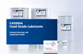 CASSIDA Food Grade Lubricants · CASSIDA FM GREASE DC 2 3H registered white mineral oil grease for direct food contact applications Gears – enclosed Helical – spur Bevel – worm