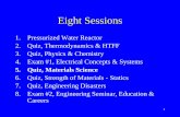 Eight Sessions - writinghome.org · Eight Sessions 1. Pressurized Water Reactor 2. Quiz, Thermodynamics & HTFF 3. Quiz, Physics & Chemistry 4. Exam #1, Electrical Concepts & Systems