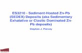 ES3210 - Sediment-Hosted Zn-Pb (SEDEX) Deposits (aka ... and SEDEX.pdf · between VMS deposits and SEDEX deposits • Due to the presence of a reactive, H2S-rich, anoxic ambient bottom