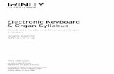 Electronic Keyboard & Organ Syllabus · Electronic keyboard candidates performing an own interpretation piece are no longer required to provide a statement for the examiner. Electronic
