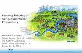 Evolving Thinking on Agricultural Water Evolving Thinking on Agricultural Water Productivity Meredith