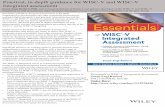 Essentials of WISC-V Integrated Assessment · Essentials of WISC-V Integrated Assessment. is the ideal ... -V and WISC-V Integrated published manuals. Beginning with an overview of